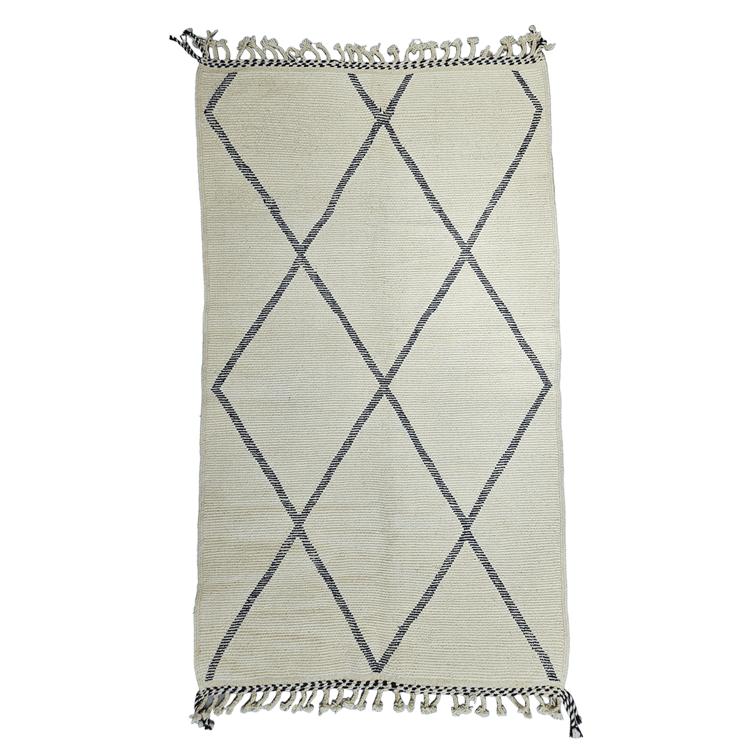 Beni Ouarain - Rug (White/Blue) - Vibes del Mundo