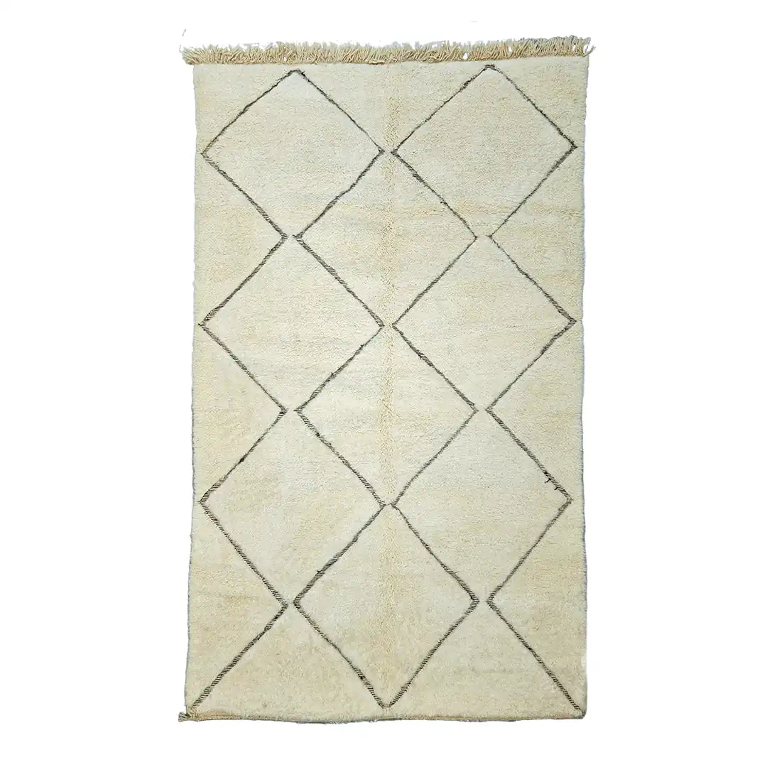 Beni Ouarain - Rug (White/Black) - One of a kind!