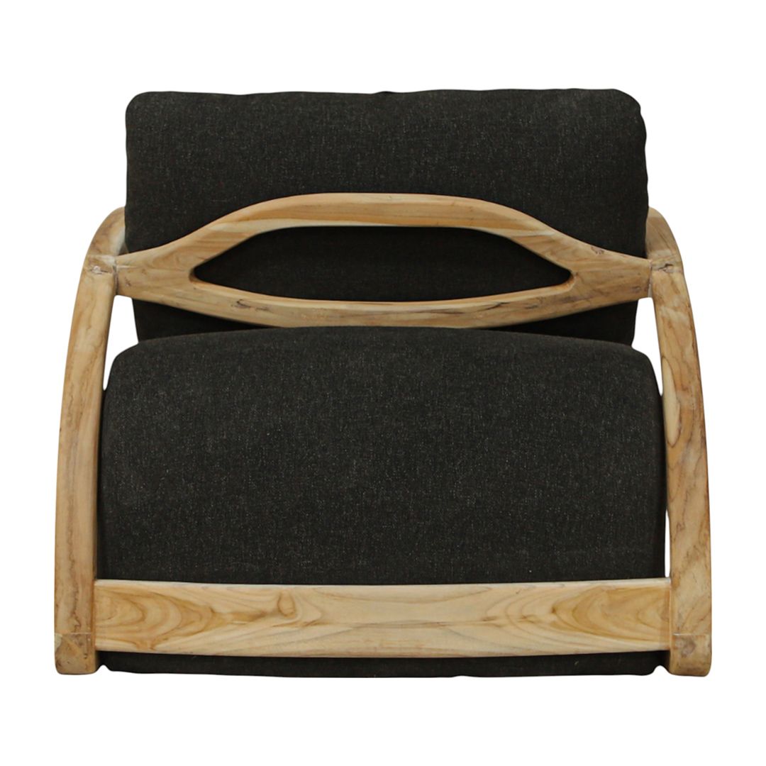 Adrian - back of Lounge chair in teak with black fabric
