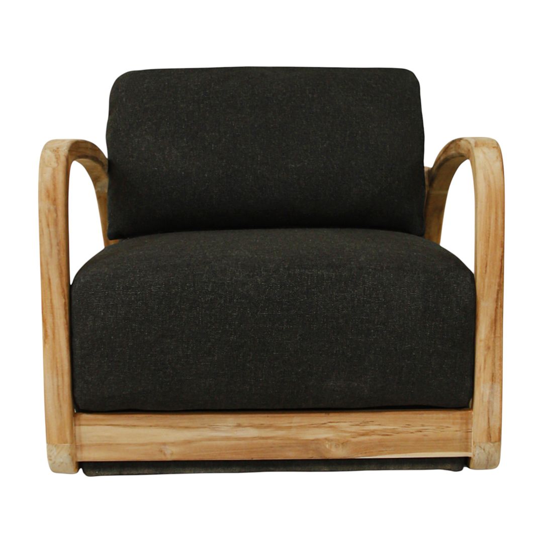 Adrian - Lounge chair in teak with black fabric