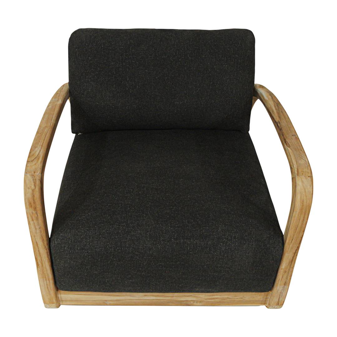 Adrian - Lounge chair in teak with black fabric
