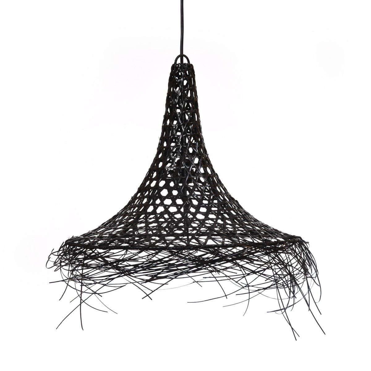 Calisto - Black Rattan Pendant Lampshade in Boho Style