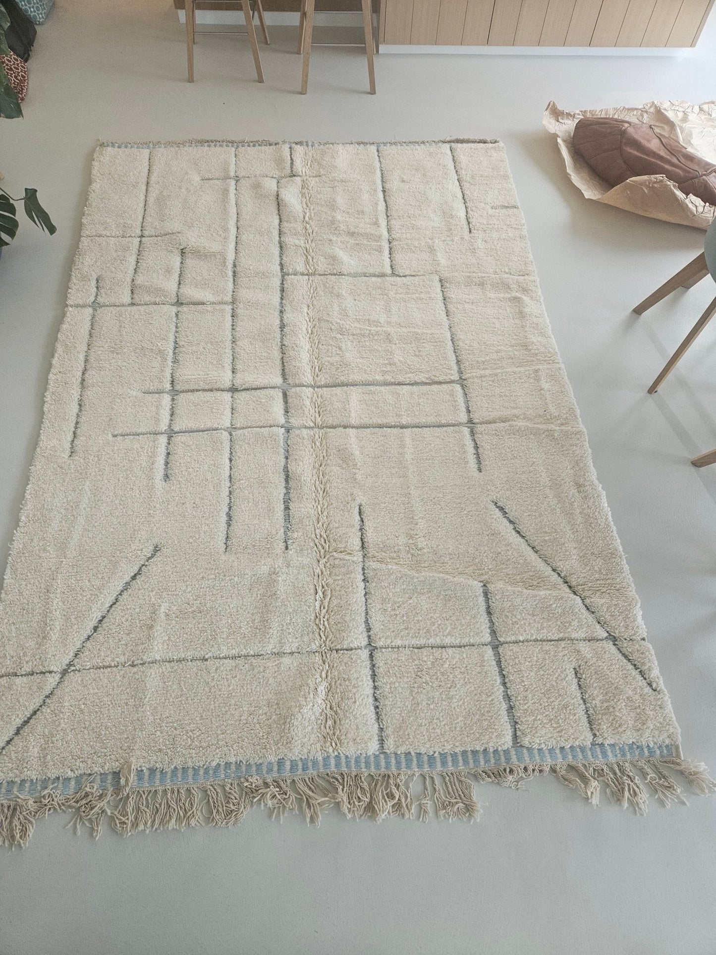 Beni Ouarain - Rug (White/Blue) XL - Vibes del Mundo