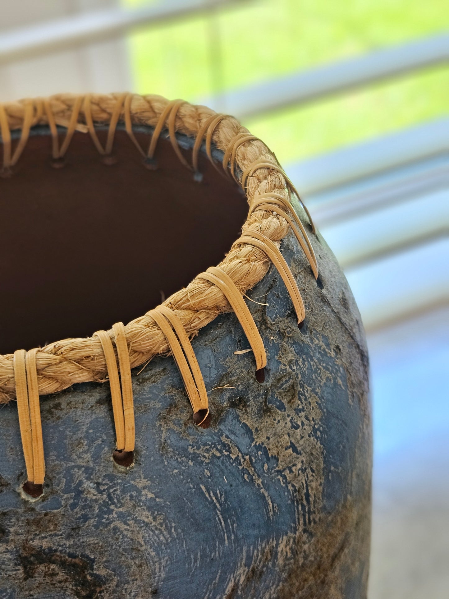 Biruni - Blue Ceramic vase in boho style