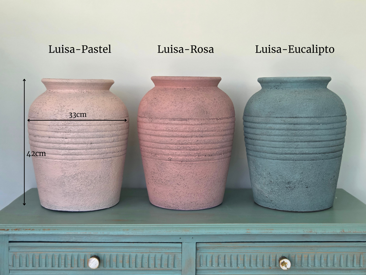 Luisa-Eucalipto - Vaso in terracotta fatto a mano
