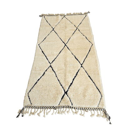 Beni Ouarain - Rug (White/Blue) - Vibes del Mundo