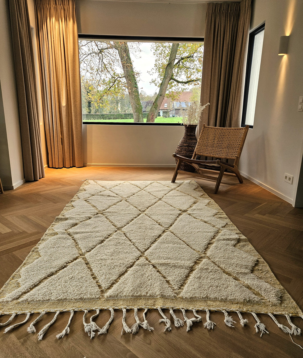Beni Ouarain - Rug (White/Yellow) - One of a kind!