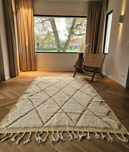Beni Ouarain - Tapijt (Wit/Geel) - Uniek exemplaar!