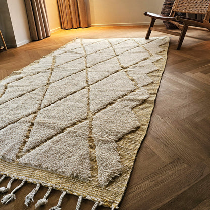 Beni Ouarain - Tapijt (Wit/Geel) - Uniek exemplaar!