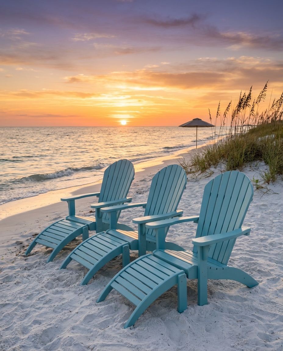 Voulisma - Adirondack chair with footstool