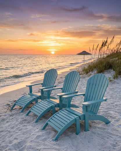 Voulisma - Adirondack chair with footstool