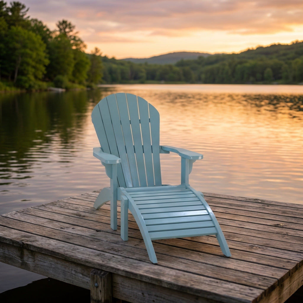 Voulisma Adirondack Chair with Footstool – Relaxed Outdoor Seating