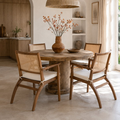 Mérida – Teak & Rattan Lounge Chair