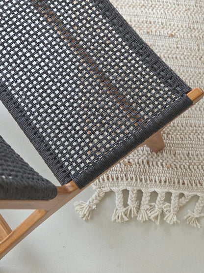 Siga-Siga – Sillón lounge de teca y tejido