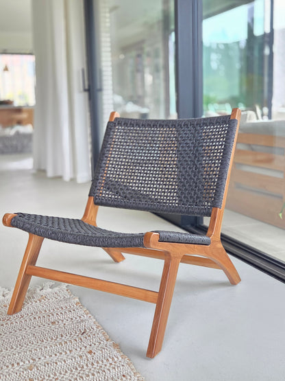 Siga-Siga – Sillón lounge de teca y tejido