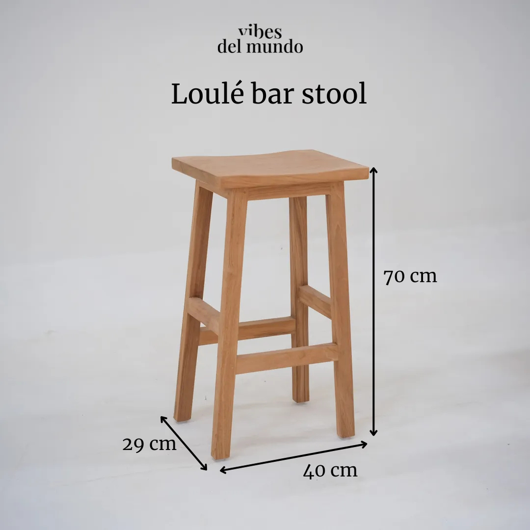 Loulé - Sgabello da Bar in Teak Massello