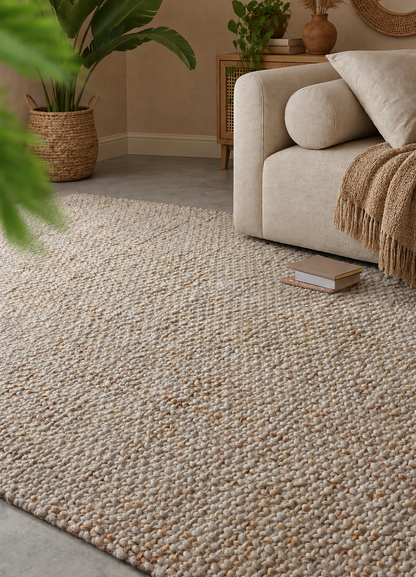 Sahara Safran - Tapis en laine tissé à la main