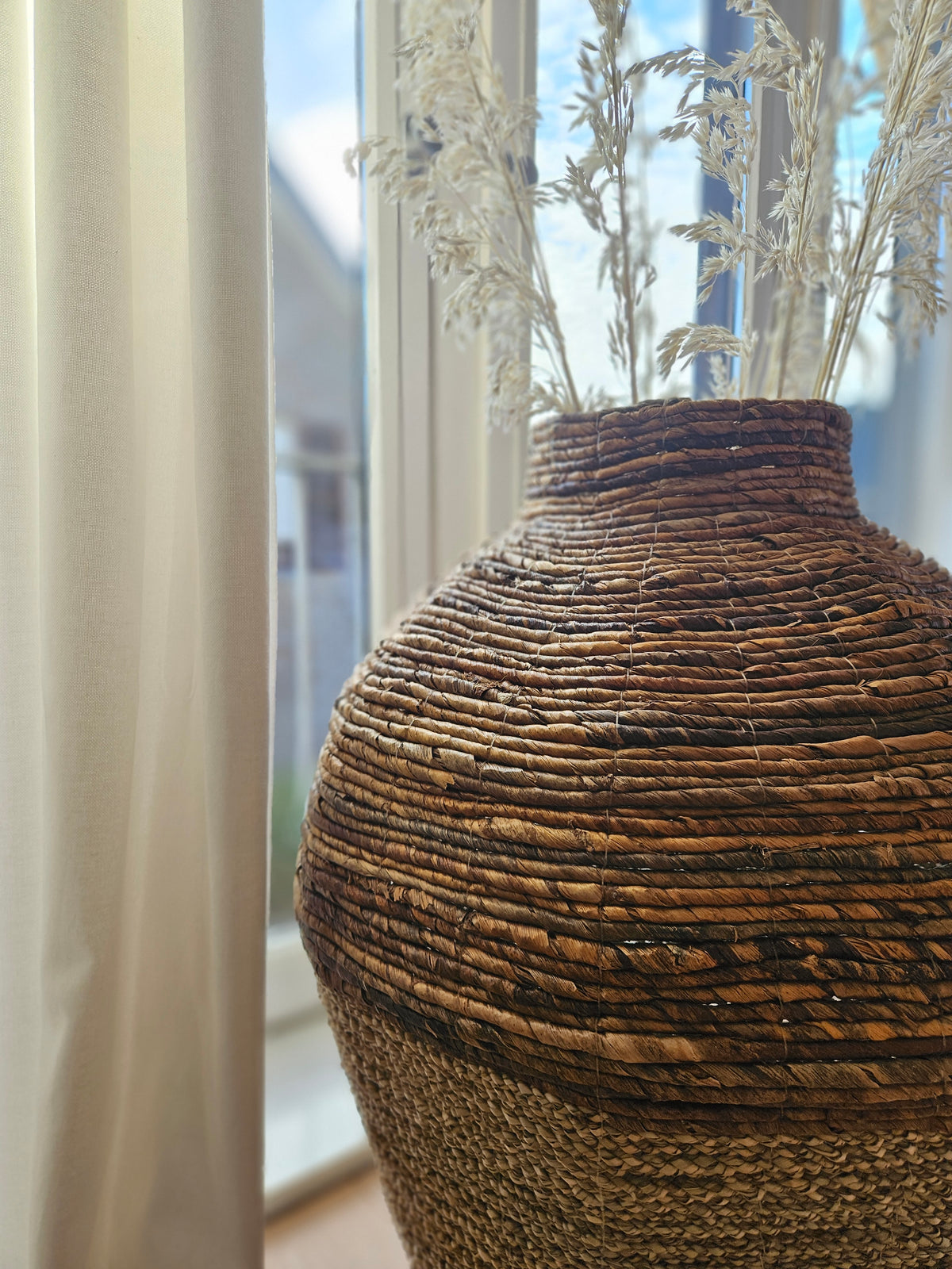 Navarro XL - Bodenvase aus Abaka & Seegras