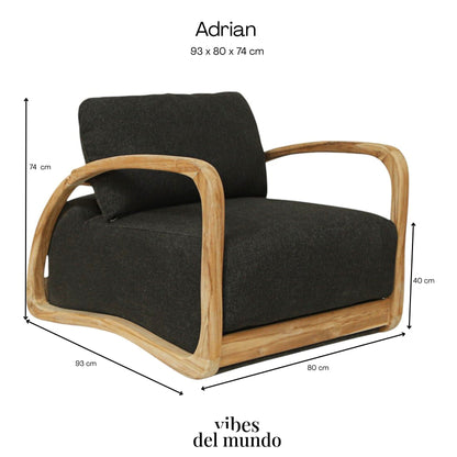 Adrian - Fauteuil lounge en teck
