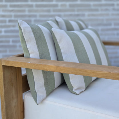 Cyrus Swamp Green Outdoor-Kissen 45x45 cm – Streifenmuster