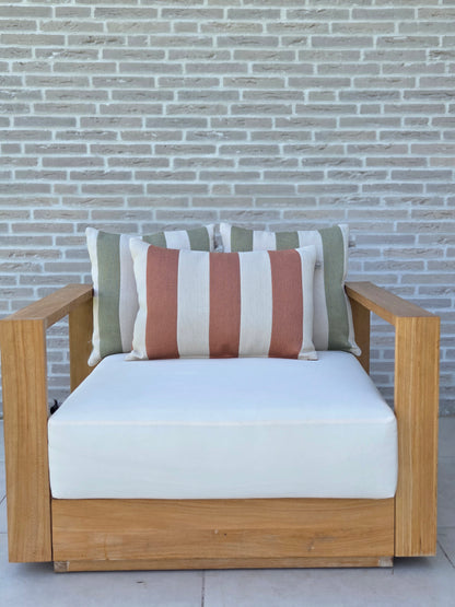 Cyrus Peach Bloom Outdoor-Kissen 40x60 cm – Streifenmuster