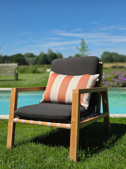 Cyrus Peach Bloom Outdoor-Kissen 40x60 cm – Streifenmuster