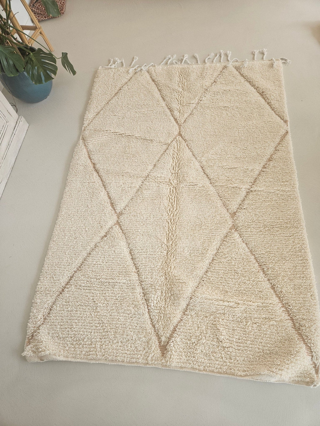 Beni Ouarain - Teppich (Weiß/Rosa)