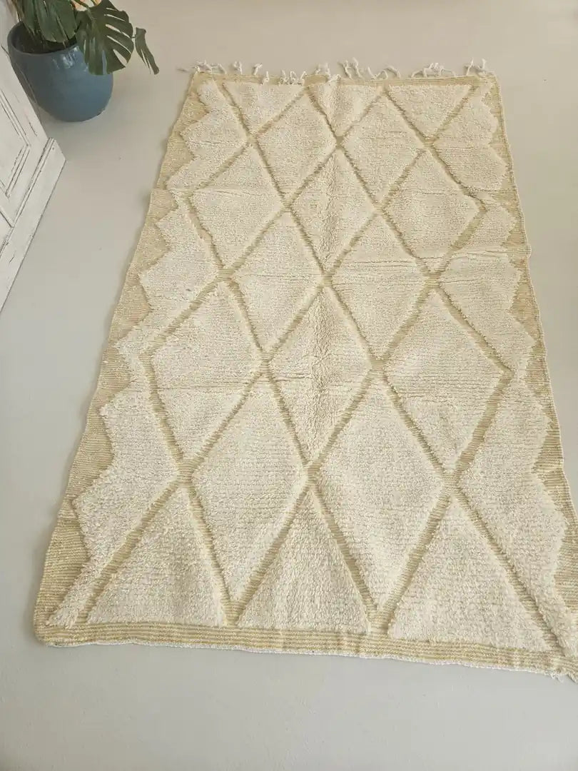 Beni Ouarain - Teppich (Weiß/Gelb)